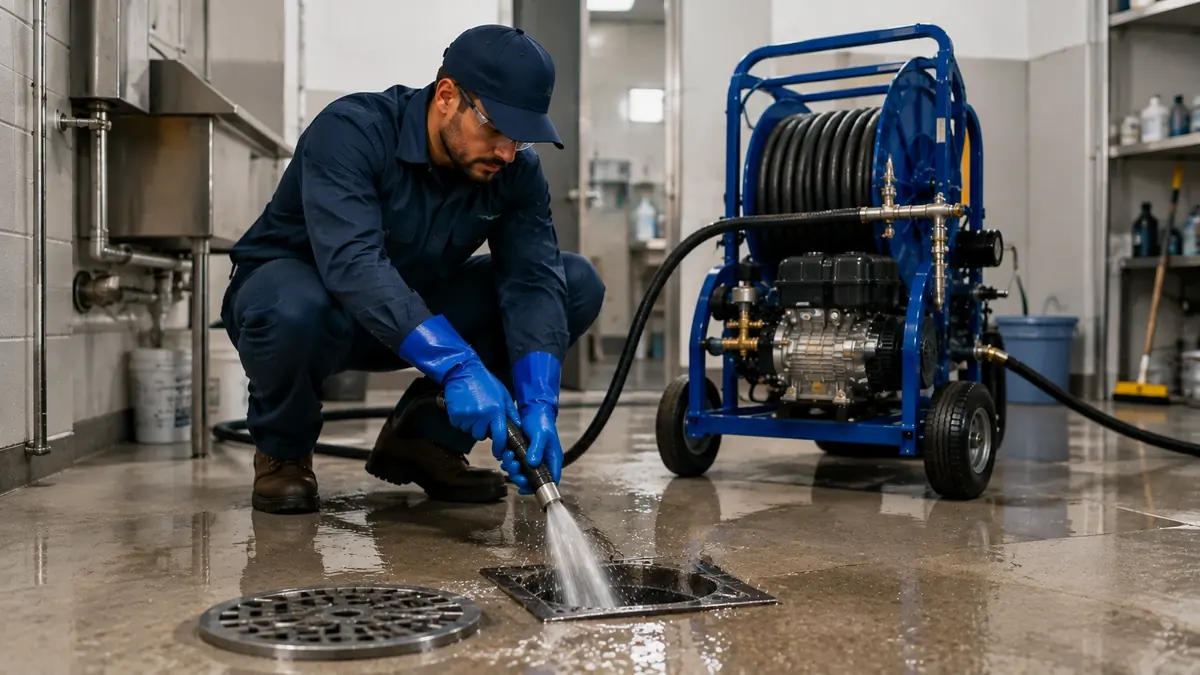 Floor Drain Hydro Jet Cleaning in Tehachapi
