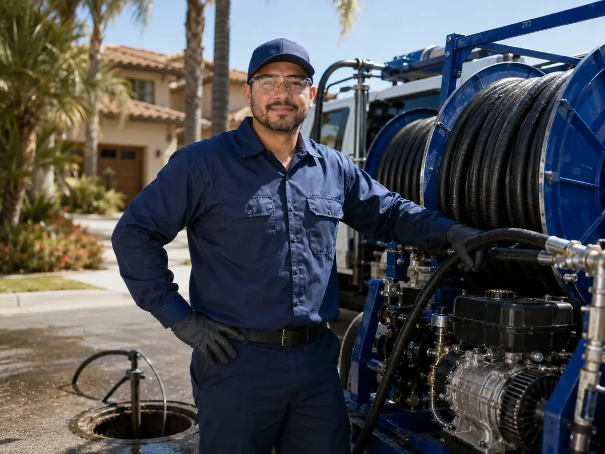 Hydro jet sewer cleaning in Tehachapi