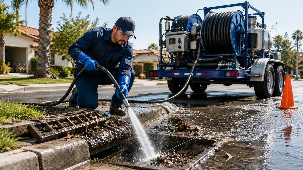 Storm Drain Hydro Jet Cleaning in Tehachapi
