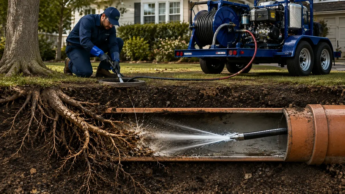Tree Root Removal with Hydro Jetting in Tehachapi